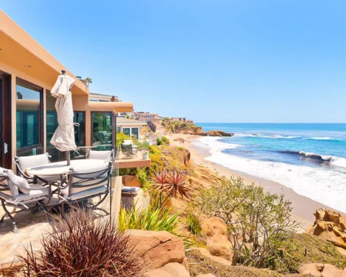 ocean front home with clean windows after salt water stained there view